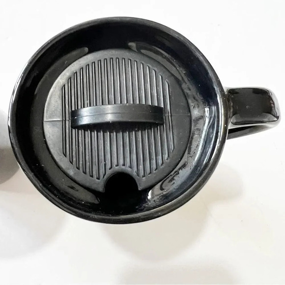 Harley Davidson Black Travel Sipper Mugs Ceramic Chrome Flame Emblem Set of Two - Picture 4 of 10